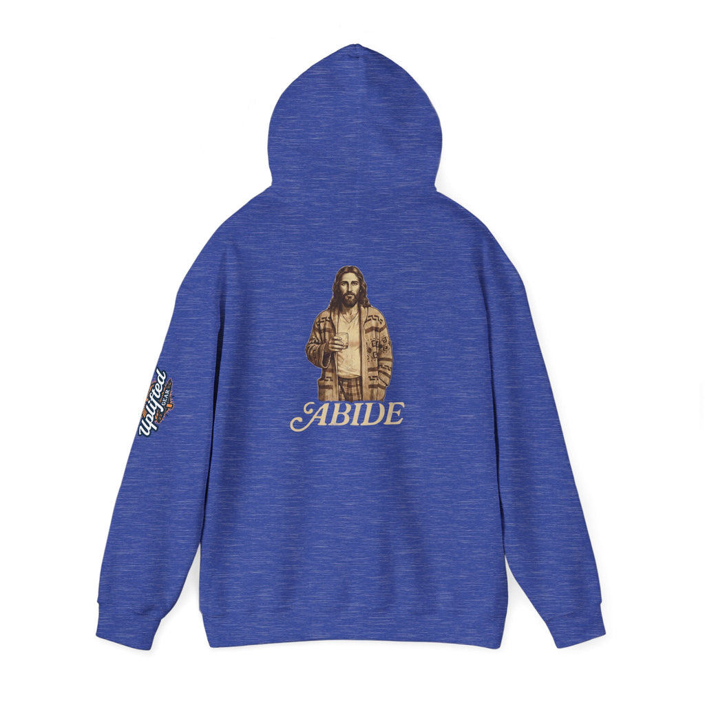 Abide Jesus Hoodie — Vintage 'The Dude' Religious Graphic Hoodie Printify
