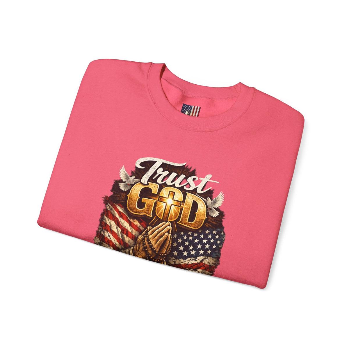 Trust God Not Government Sweatshirt — Vintage Patriotic Christian Sweatshirt Printify