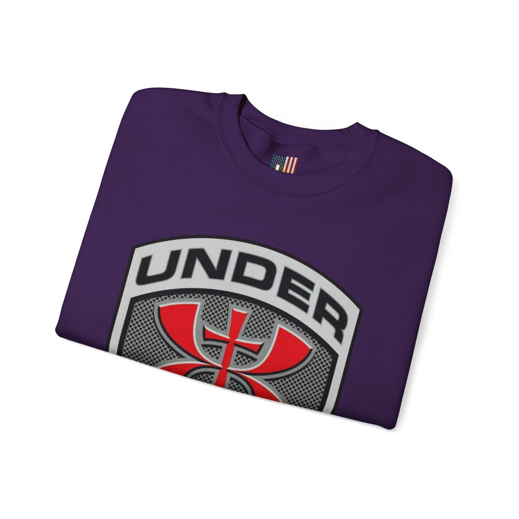 Under His Armor Crewneck Sweatshirt — Christian Faith Graphic Pullover Printify