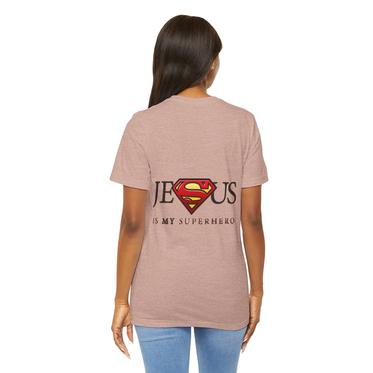 Jesus Is My Superhero T-Shirt — Faith-Based Superman-Inspired Tee Printify