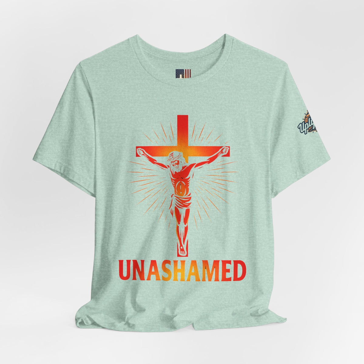 Unashamed T-shirt – Romans 1:16 Crucifixion Christian t-shirt for Bold Unwavering Faith Printify