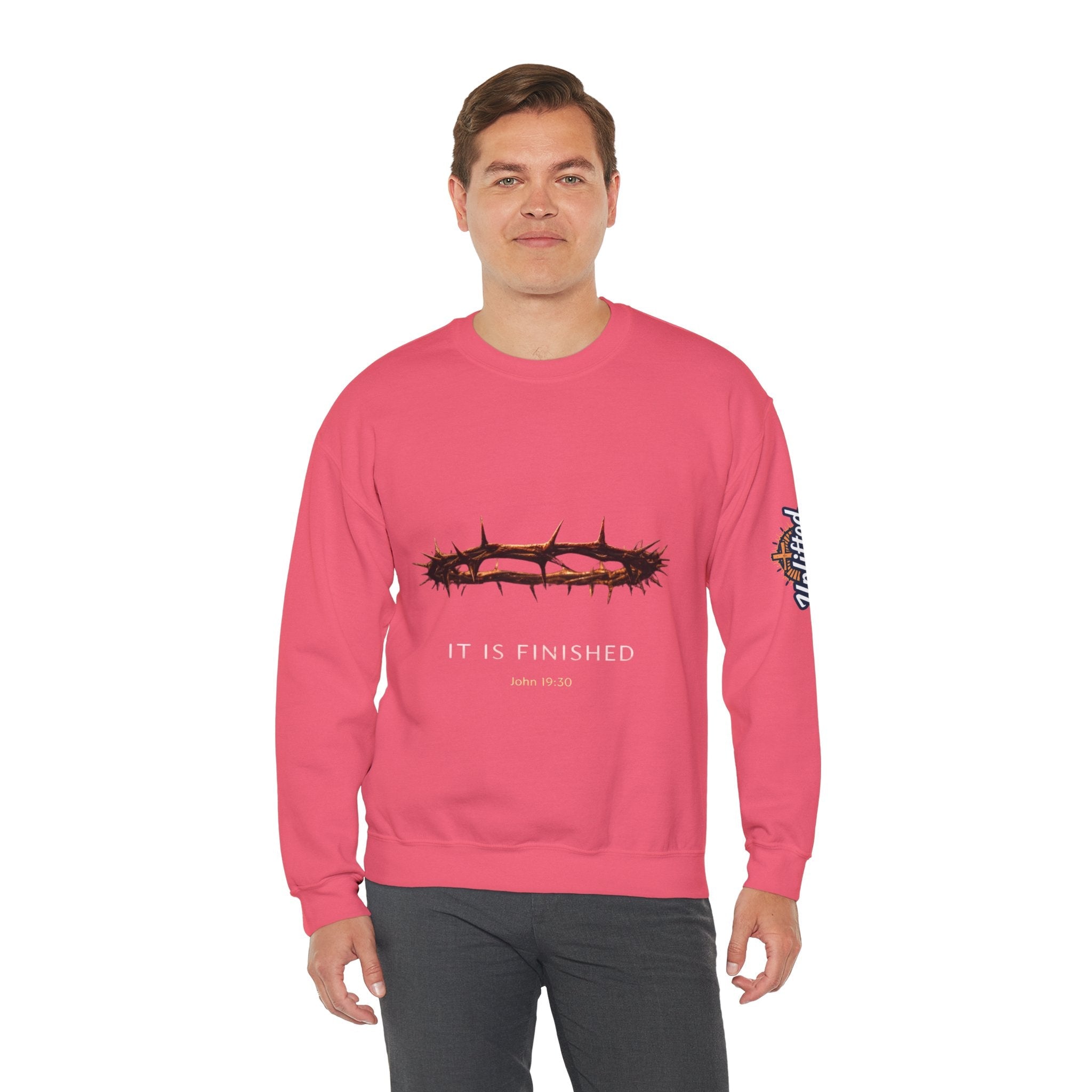It Is Finished Crown of Thorns Sweatshirt — Christian John 19:30 Faith Sweatshirt Printify