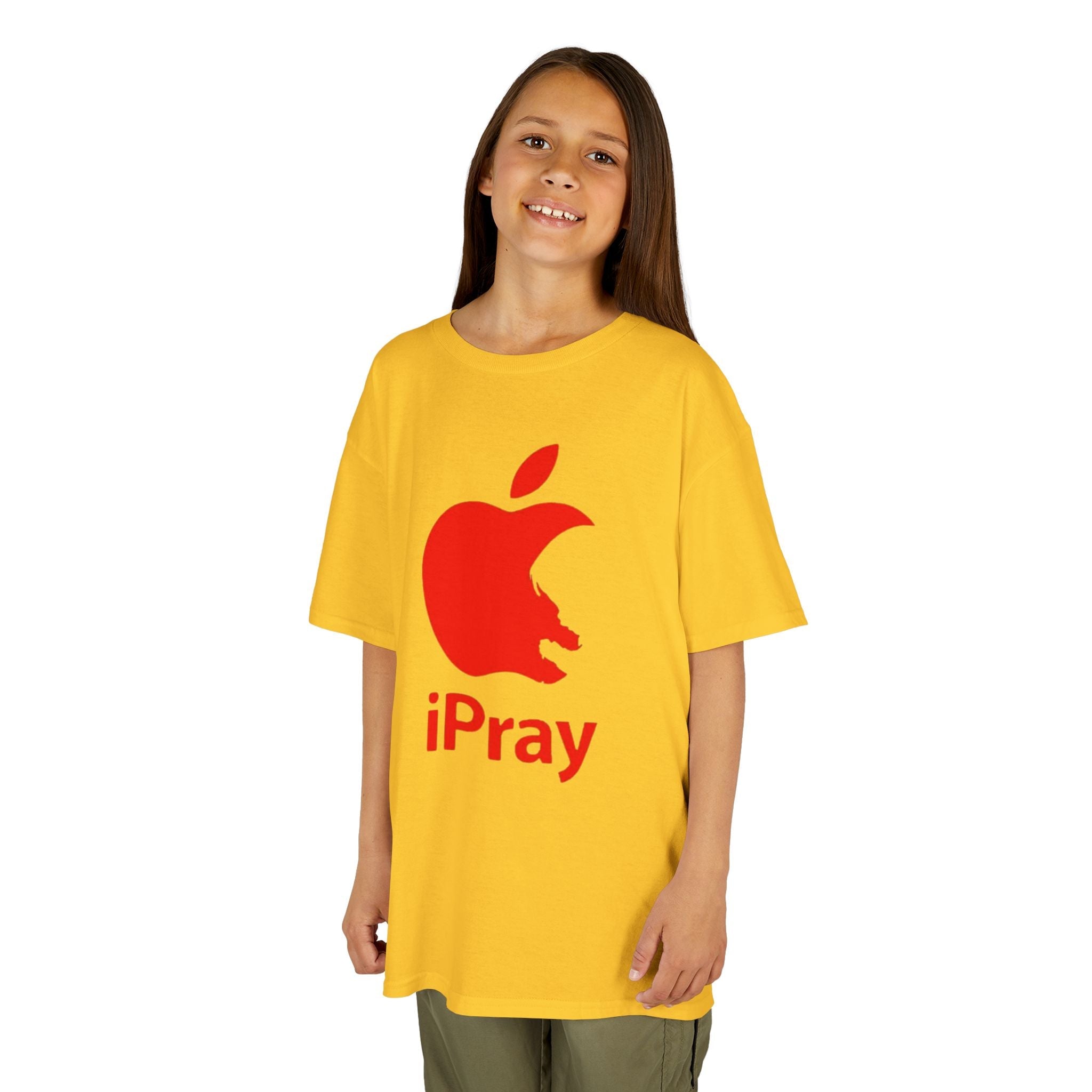 Kids Graphic Tee — Red iPray Logo Prayer Shirt for Children Printify