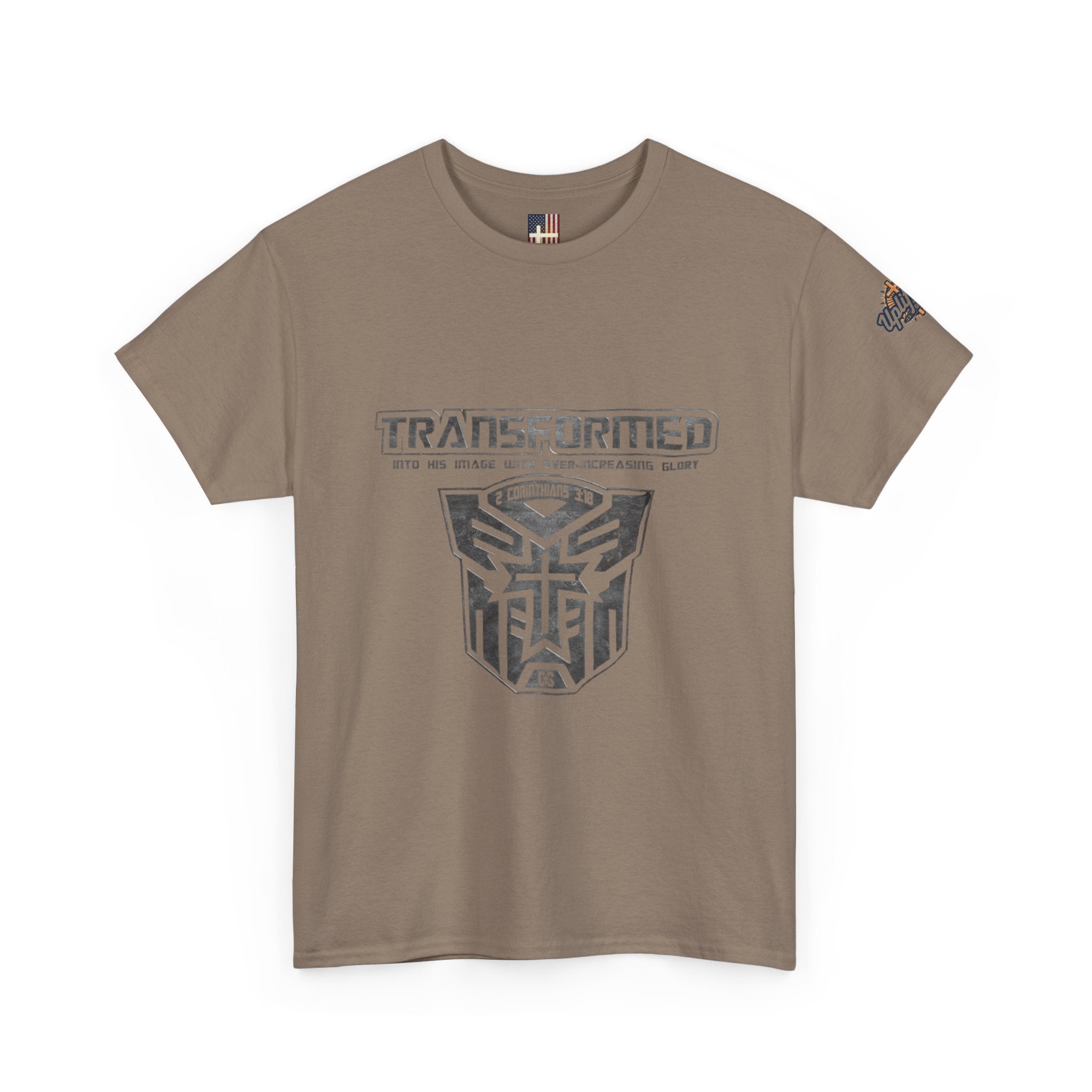Transformer Logo Christian T-shirt | 2 Corinthians 3:18 Bible Verse T-shirt Printify