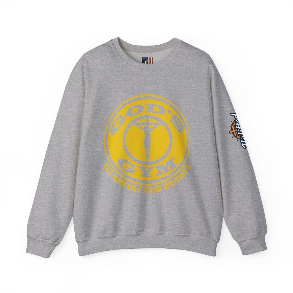 God's Gym Sweatshirt — "Let Him Lift Your Weights" Christian Fitness Sweatshirt Printify