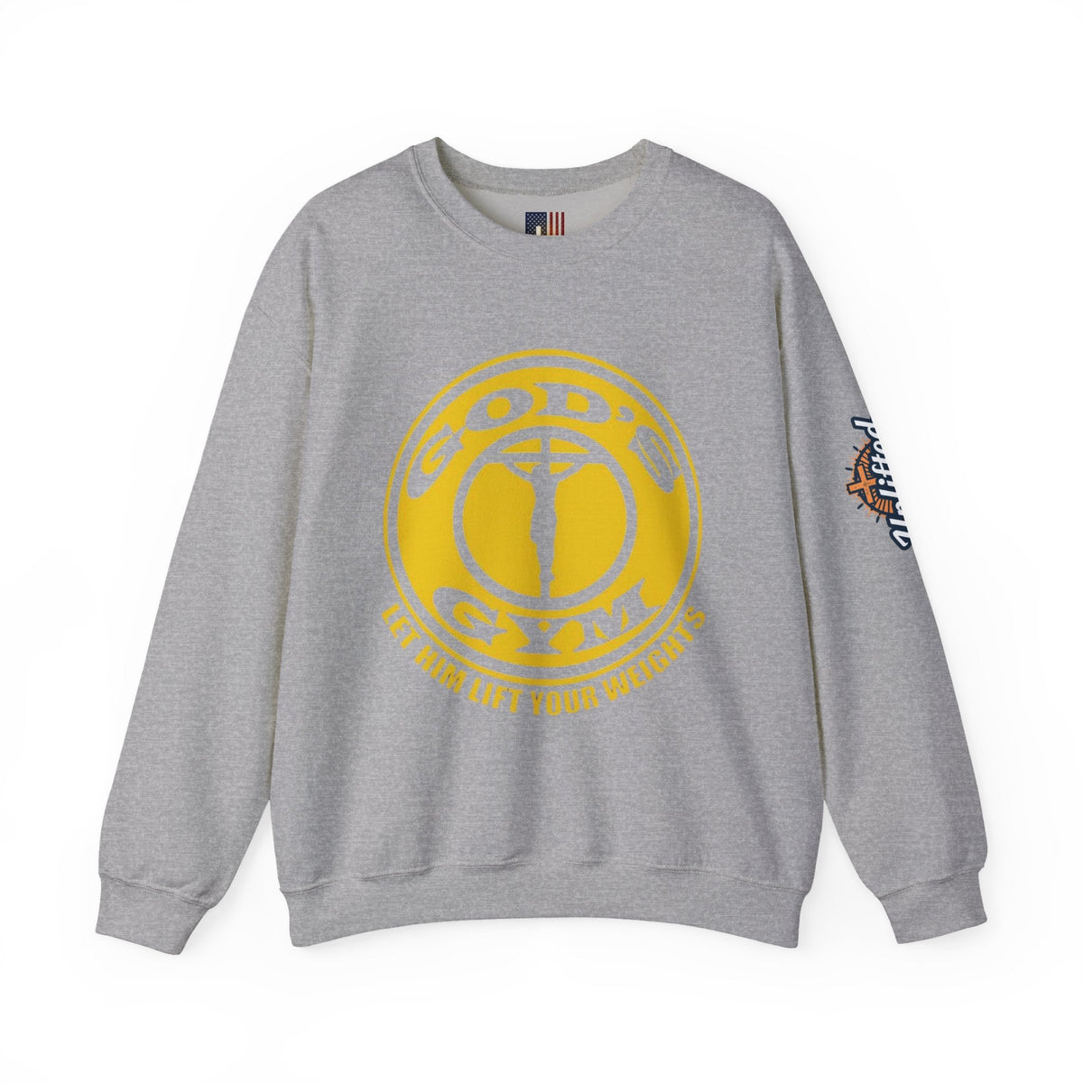 God's Gym Sweatshirt — "Let Him Lift Your Weights" Christian Fitness Sweatshirt Printify