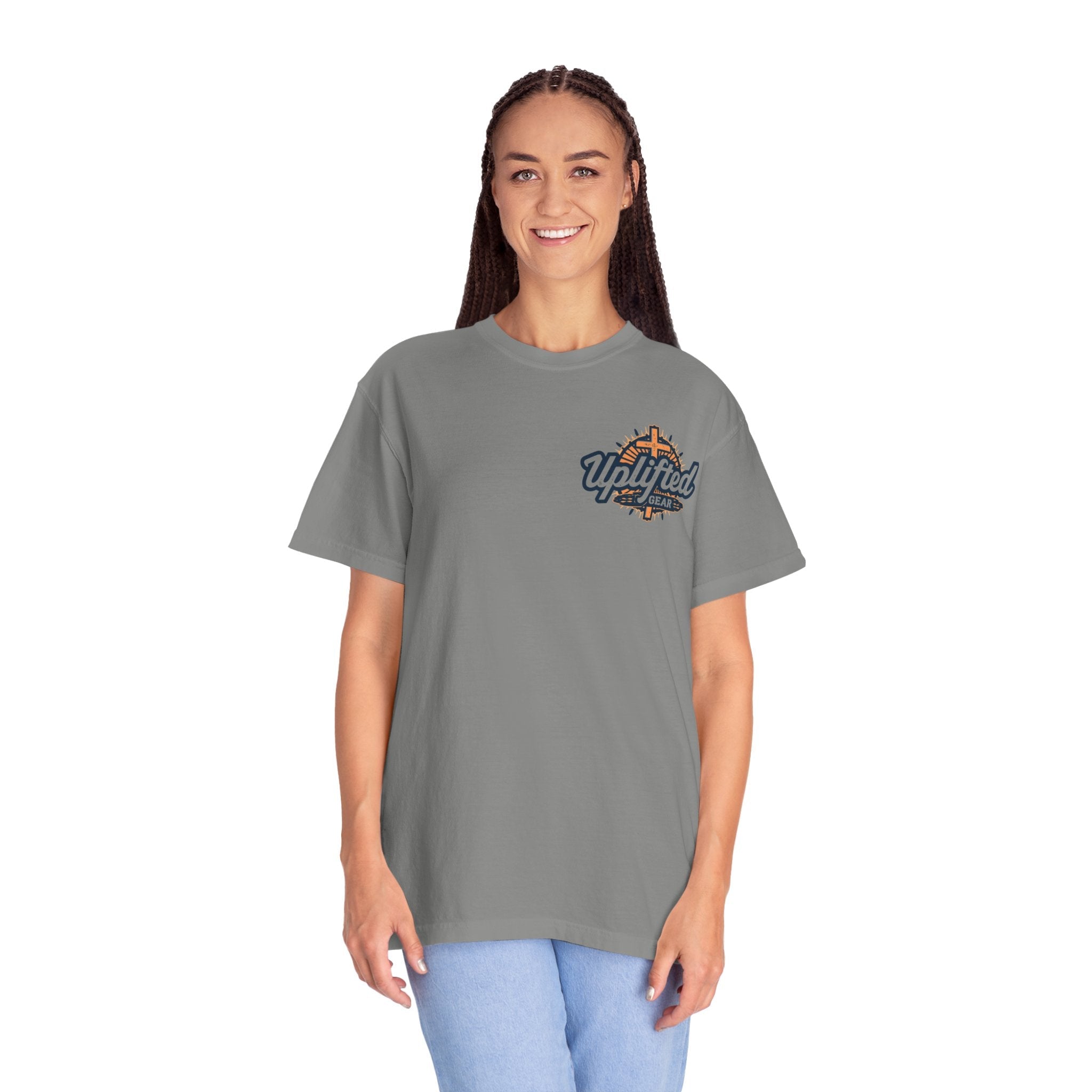 Faith Over Fear T-shirt – Graffiti Wall Christian T-shirt for Bold 2 Corinthians 5:7 Streetwear & Unshakable Faith Printify
