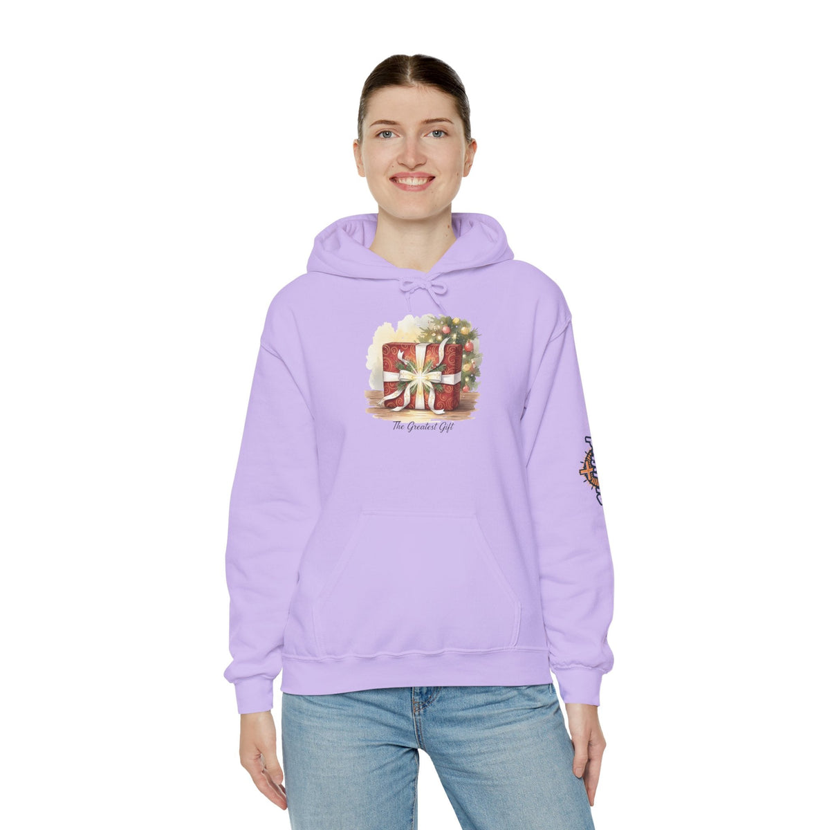 The Greatest Gift Hoodie – Cross Bow Present Christian Hoodie for Christmas Salvation & Eternal Faith Printify