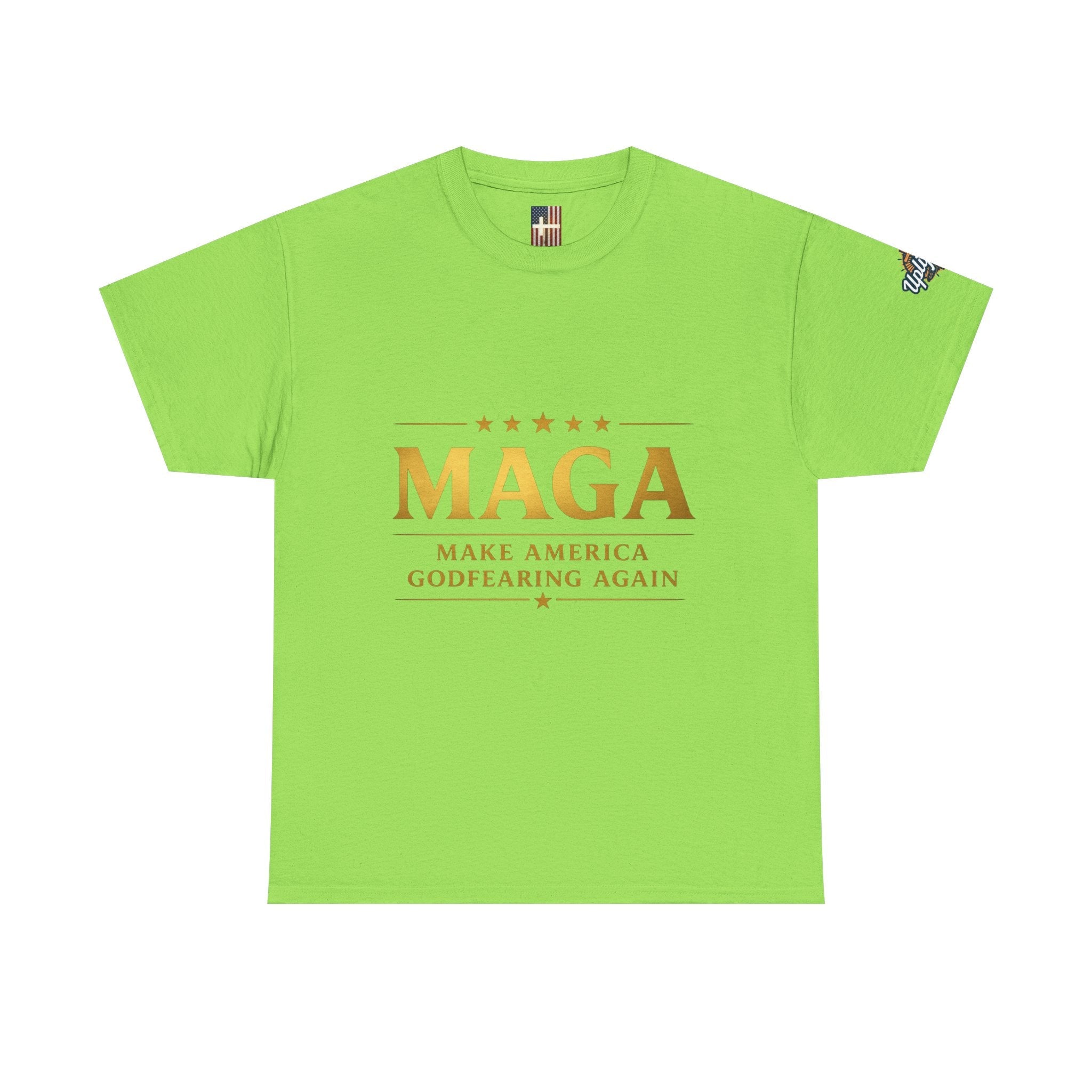 MAGA Gold Letter T-Shirt — "Make America Great Again" Printify