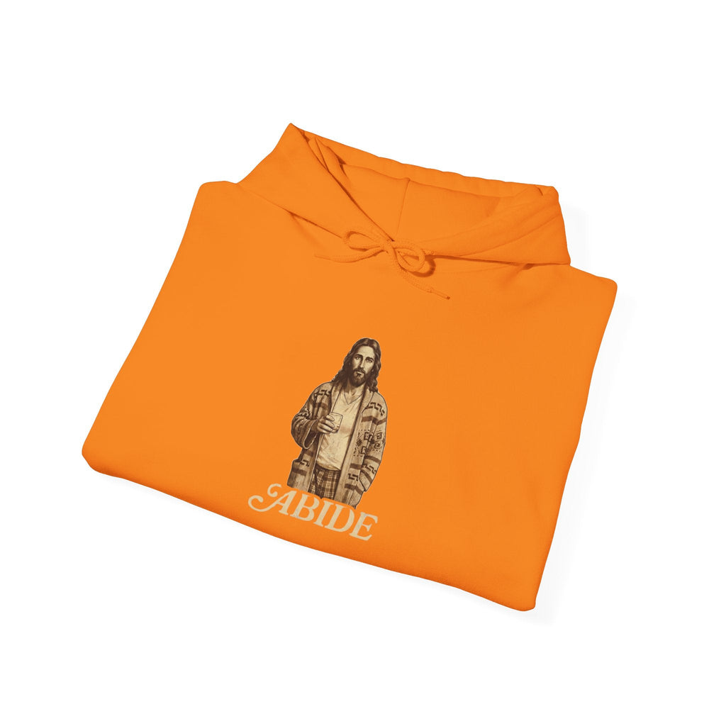 Abide Jesus Hoodie — Vintage 'The Dude' Religious Graphic Hoodie Printify