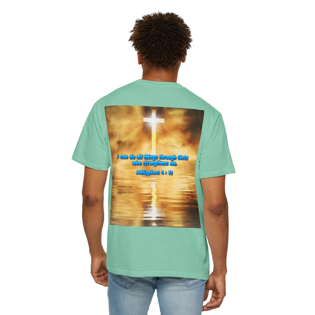 Bible Verse Unisex Garment-Dyed T-shirt -  Philippians 4 : 13 Printify