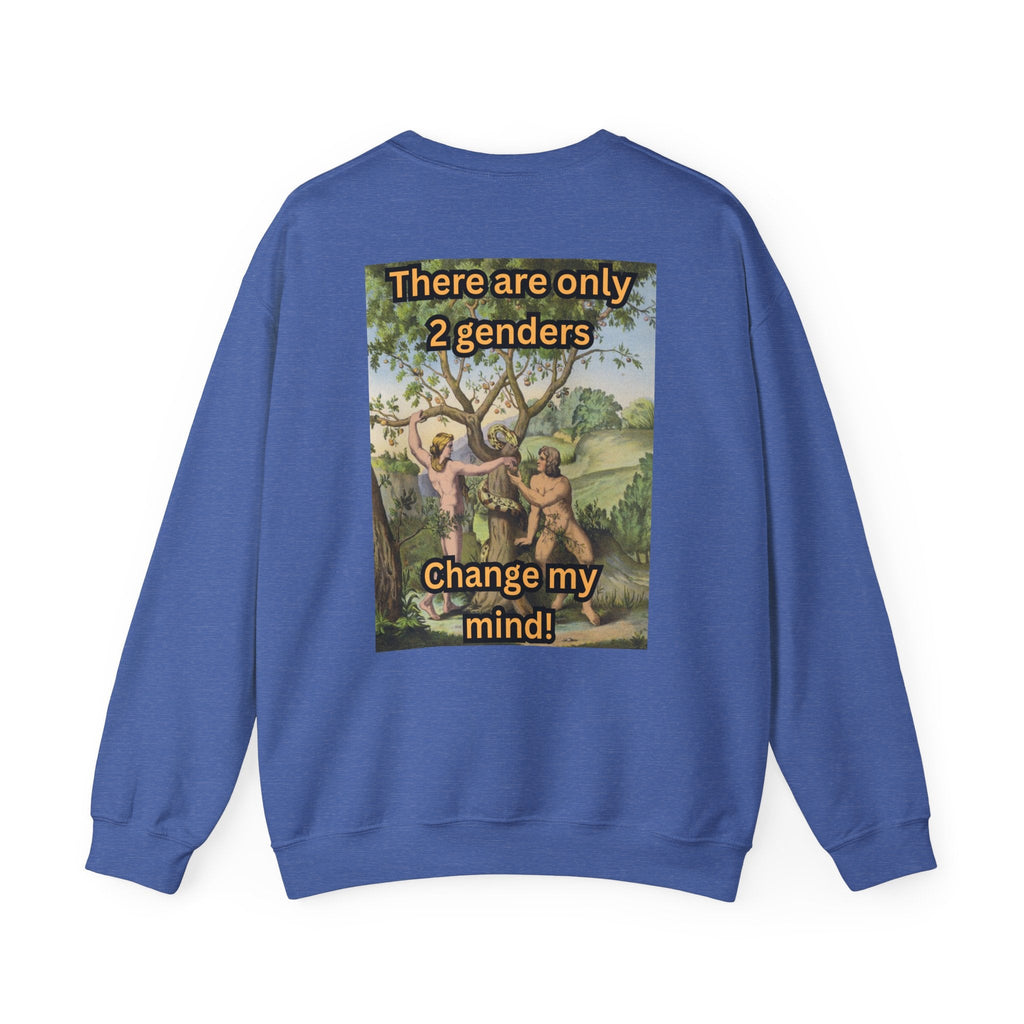 There Are Only 2 Genders Sweatshirt – Adam & Eve Cross Christian Hoodie for Bold Truth Printify
