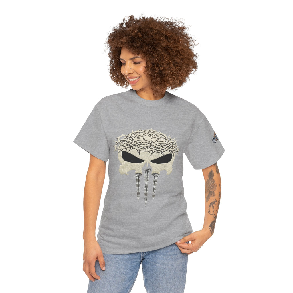 Christian Skull T-shirt - Crown of Thorns & Nails - Warrior Faith T-shirt Printify
