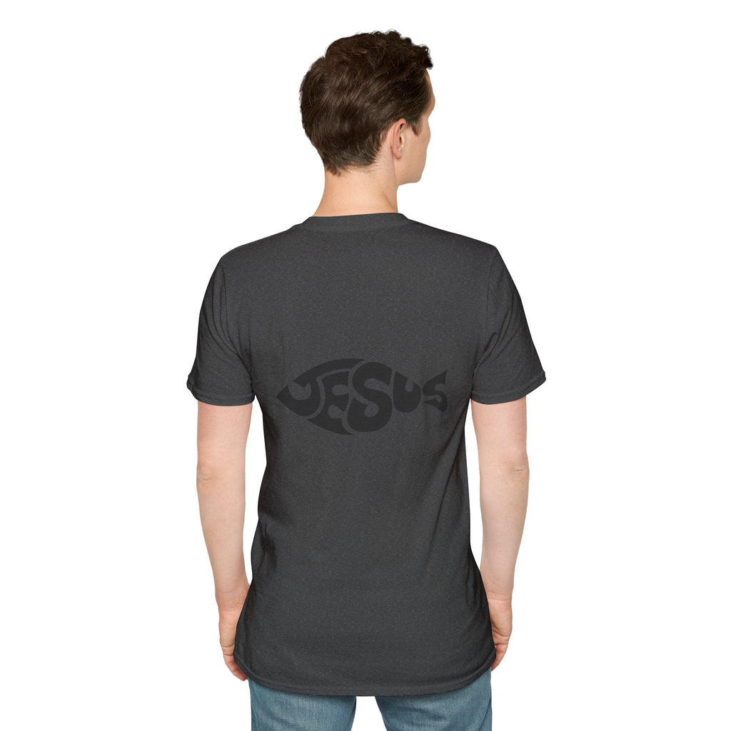 Ichthus Jesus Fish T-shirt - Jesus Word Art - Christian Faith Symbol T-shirt Printify