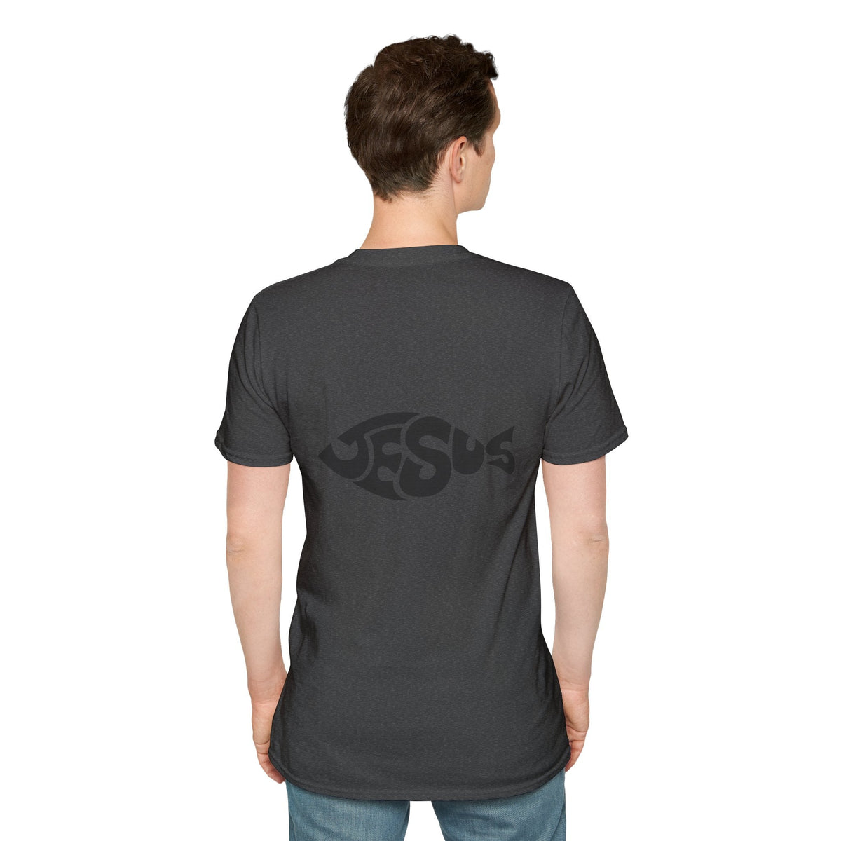 Ichthus Jesus Fish T-shirt - Jesus Word Art - Christian Faith Symbol T-shirt Printify