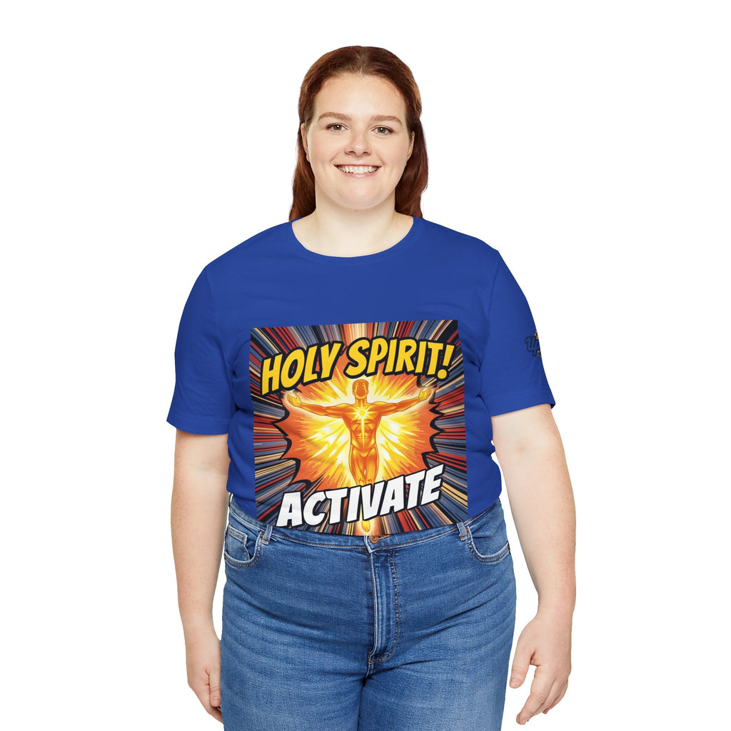 Holy Spirit Activate T-shirt – Superhero Christian T-shirt with Vibrant Power-Up Design for Faith-Fueled Boldness Printify
