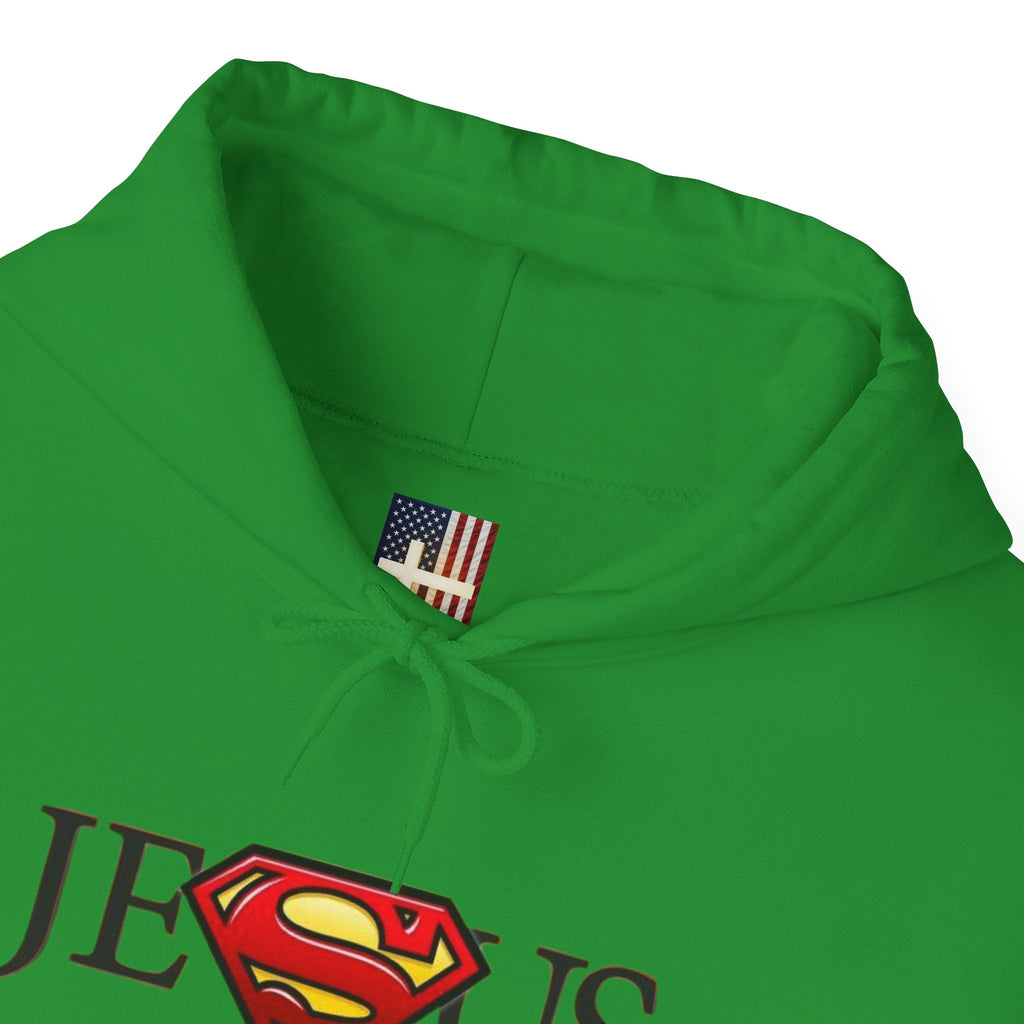 Jesus Is My Superhero Hoodie — Christian Faith Graphic Pullover Printify