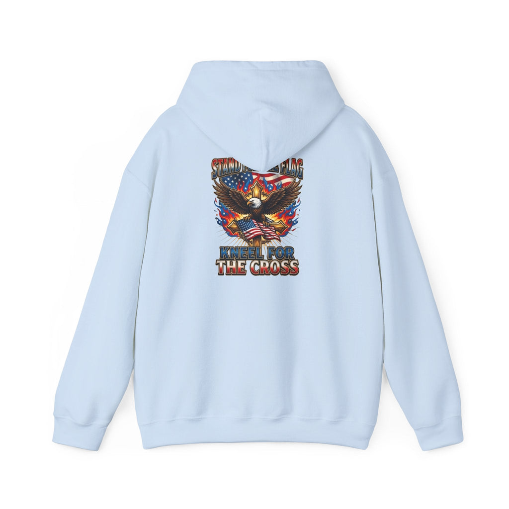 Stand for the Flag Kneel for the Cross Hoodie | Patriotic Eagle Hoodie Printify