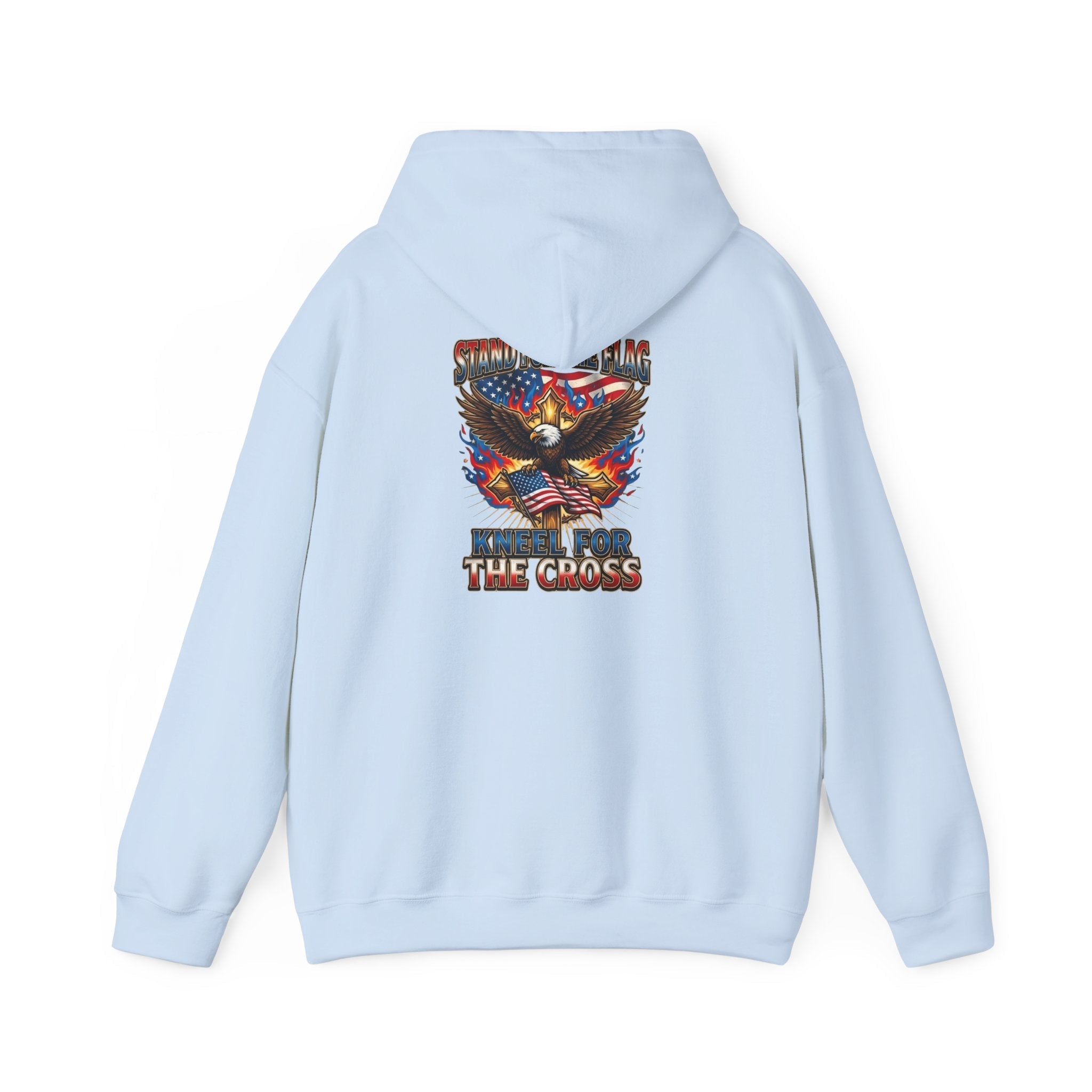 Stand for the Flag Kneel for the Cross Hoodie | Patriotic Eagle Hoodie Printify