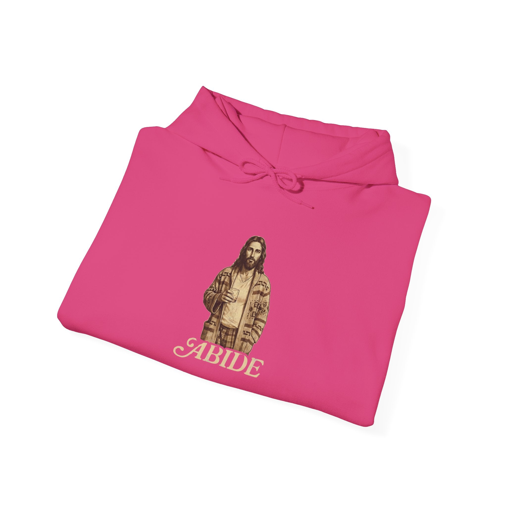 Abide Jesus Hoodie — Vintage 'The Dude' Religious Graphic Hoodie Printify