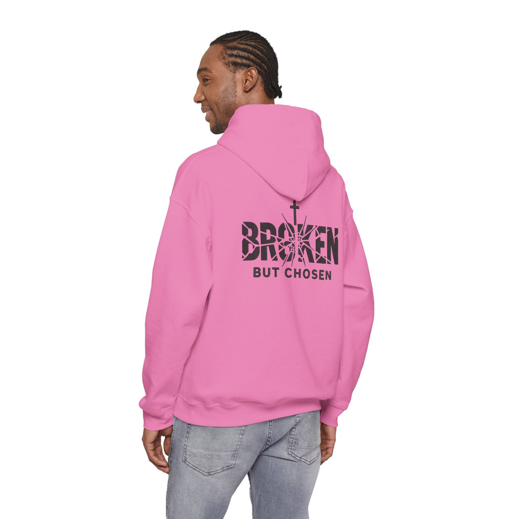 Broken But Chosen Hoodie — Christian Faith Graphic Sweatshirt Printify