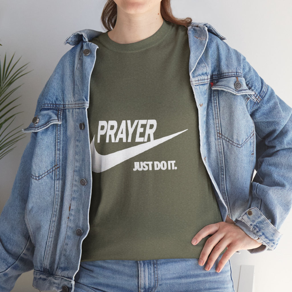 Prayer Just Do It T-shirt - Funny Christian Nike Parody T-shirt - Faith Gear Printify