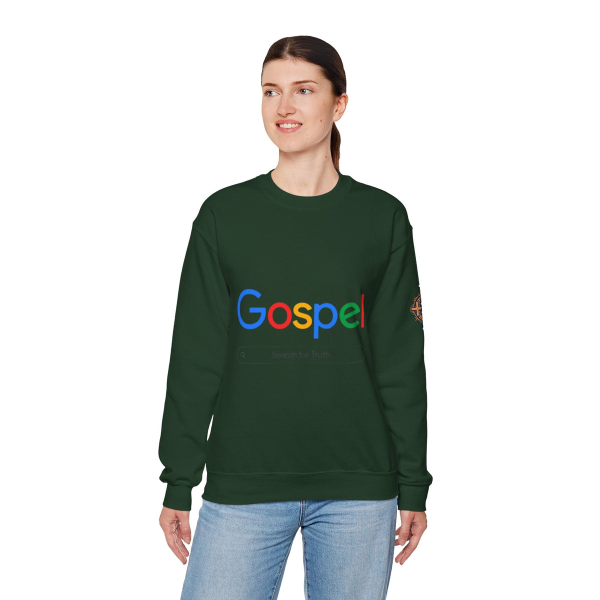 Gospel Graphic Sweatshirt — "Gospel" Colorful Logo Christian Sweatshirt Printify