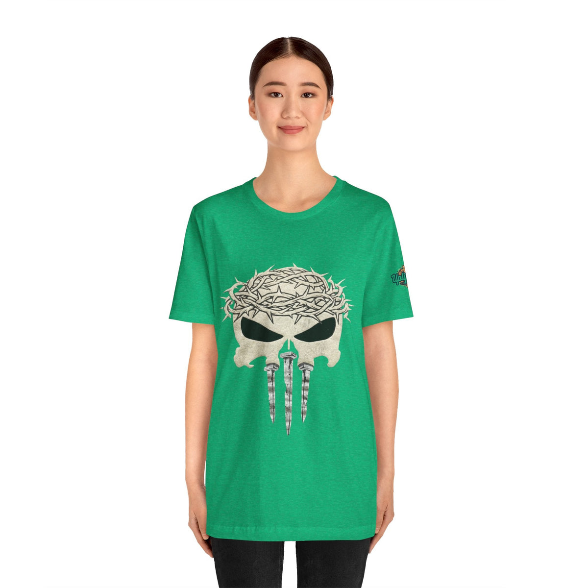 Christian Skull T-shirt - Crown of Thorns & Nails - Warrior Faith T-shirt Printify