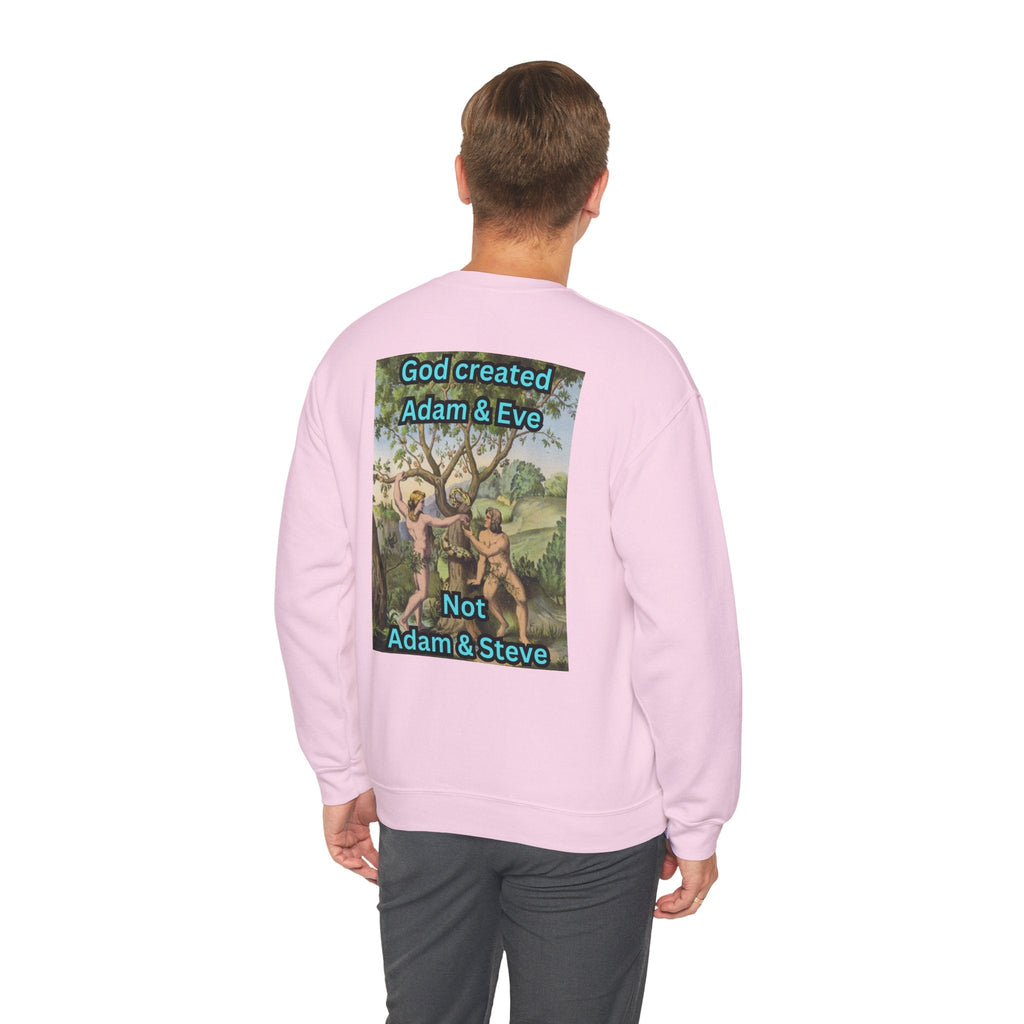 God Created Adam and Eve Sweatshirt – Biblical Truth Christian Sweatshirt for Unshakable Faith Printify