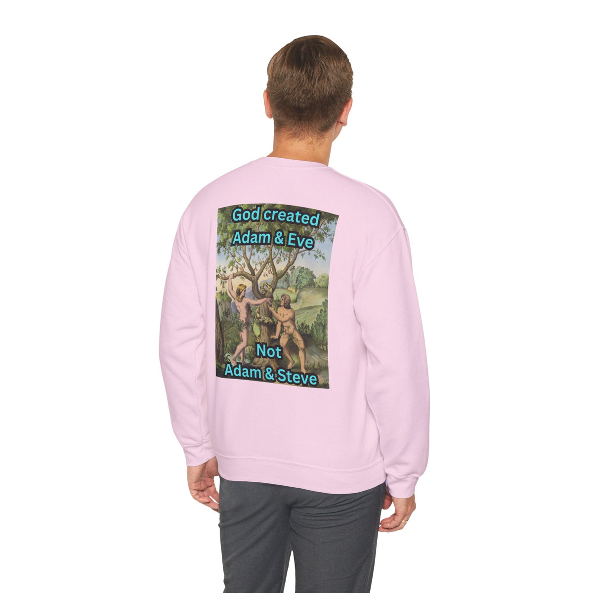 God Created Adam and Eve Sweatshirt – Biblical Truth Christian Sweatshirt for Unshakable Faith Printify