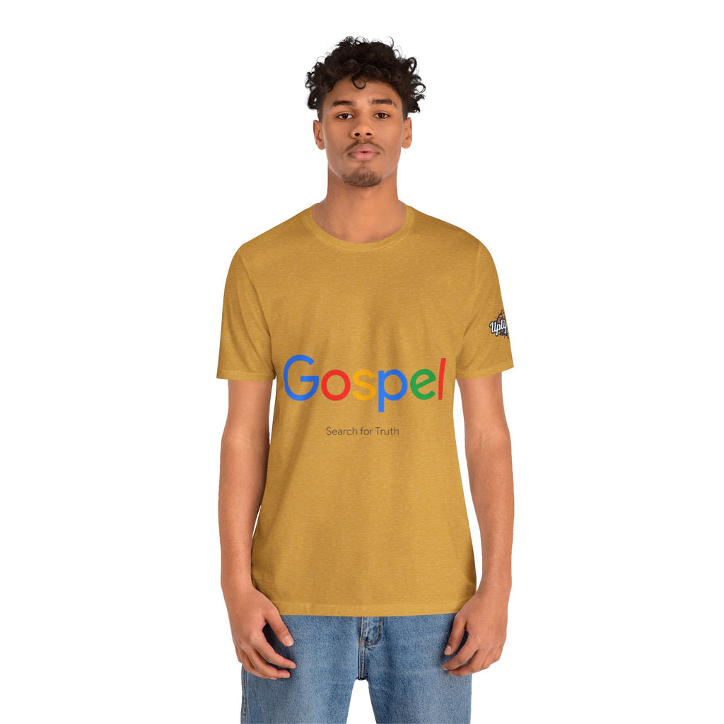Gospel Graphic Tee — "Gospel" Colorful Logo Christian T-Shirt Printify