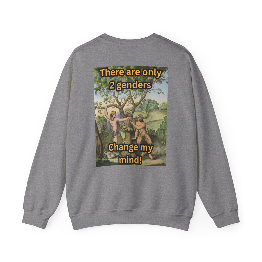 There Are Only 2 Genders Sweatshirt – Adam & Eve Cross Christian Hoodie for Bold Truth Printify