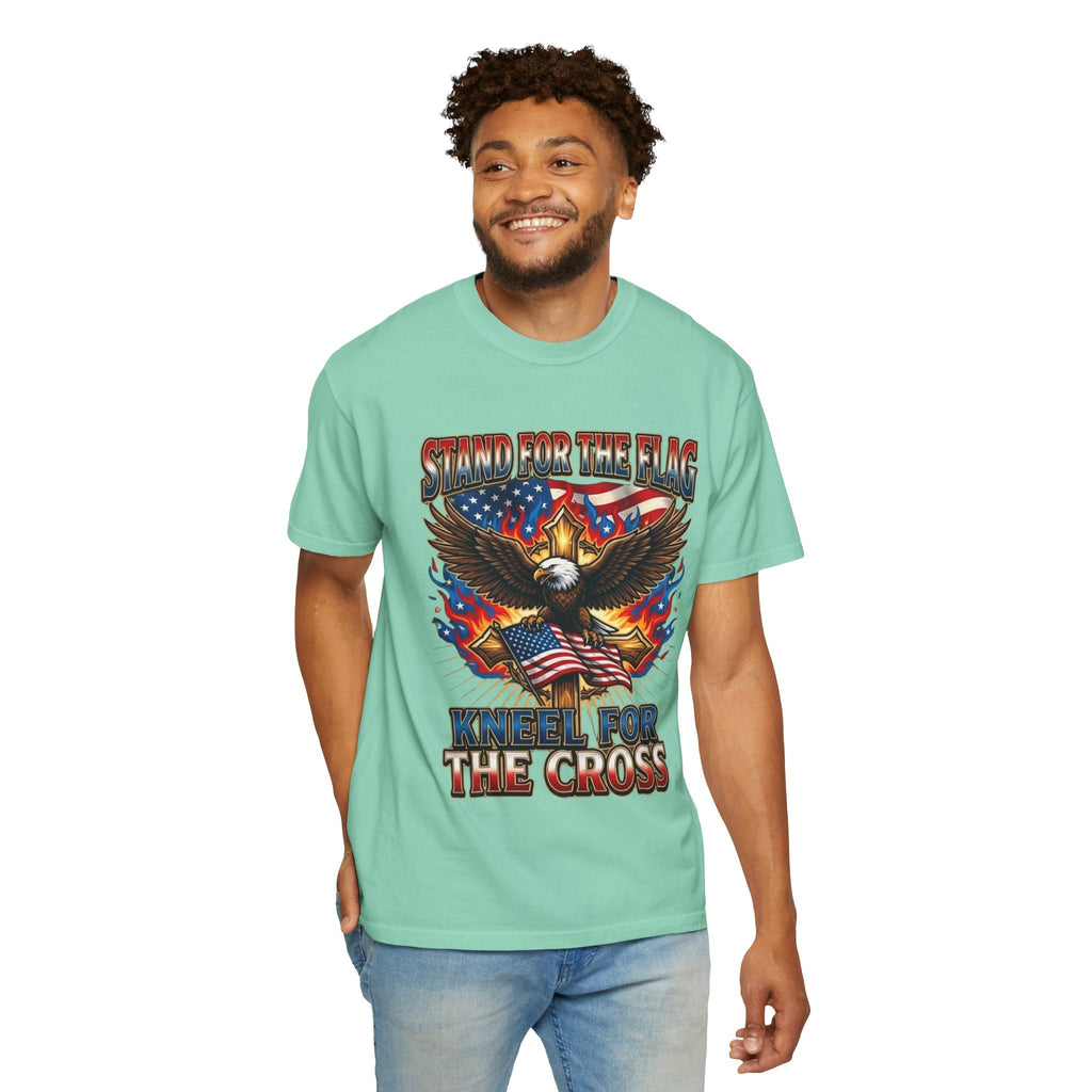 Stand for the Flag Kneel for the Cross T-shirt | Patriotic Eagle T-shirt Printify