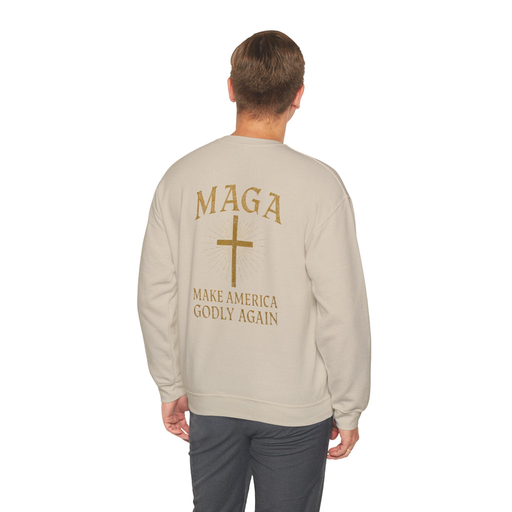 Make America Godly Again Sweatshirt – MAGA Christian Patriotic Hoodie for Faith & Freedom Printify
