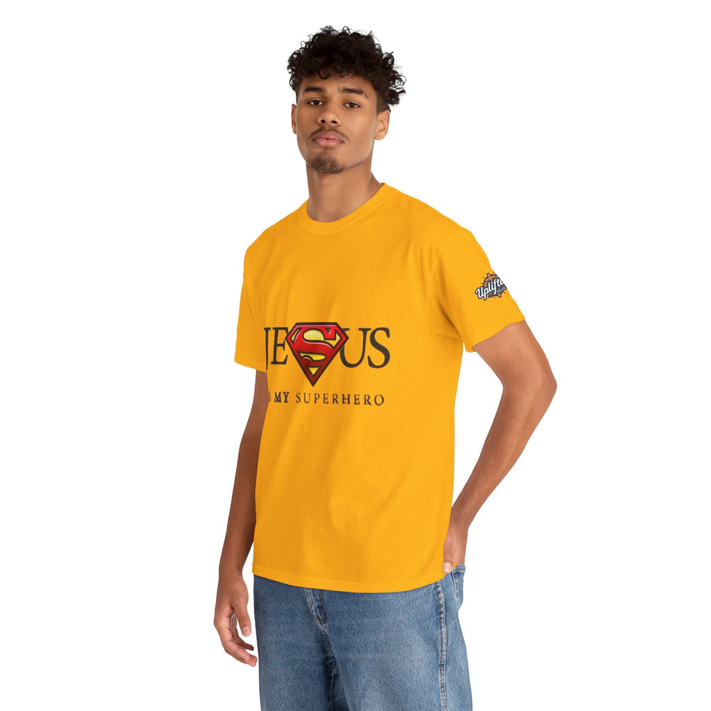 Jesus Is My Superhero T-Shirt — Faith-Based Superman-Inspired Tee Printify