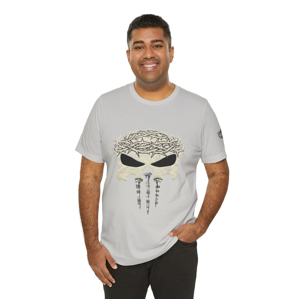 Christian Skull T-shirt - Crown of Thorns & Nails - Warrior Faith T-shirt Printify