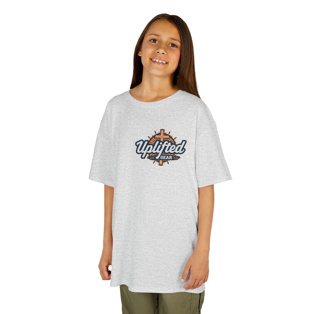 ✨ Chosen. Loved. Redeemed. – Elegant Christian Kids T-Shirt | Gold Foil Faith Tee | Subtle Cross & Heart Design | Inspirational Bible Verse Apparel by Uplifted Gear Printify