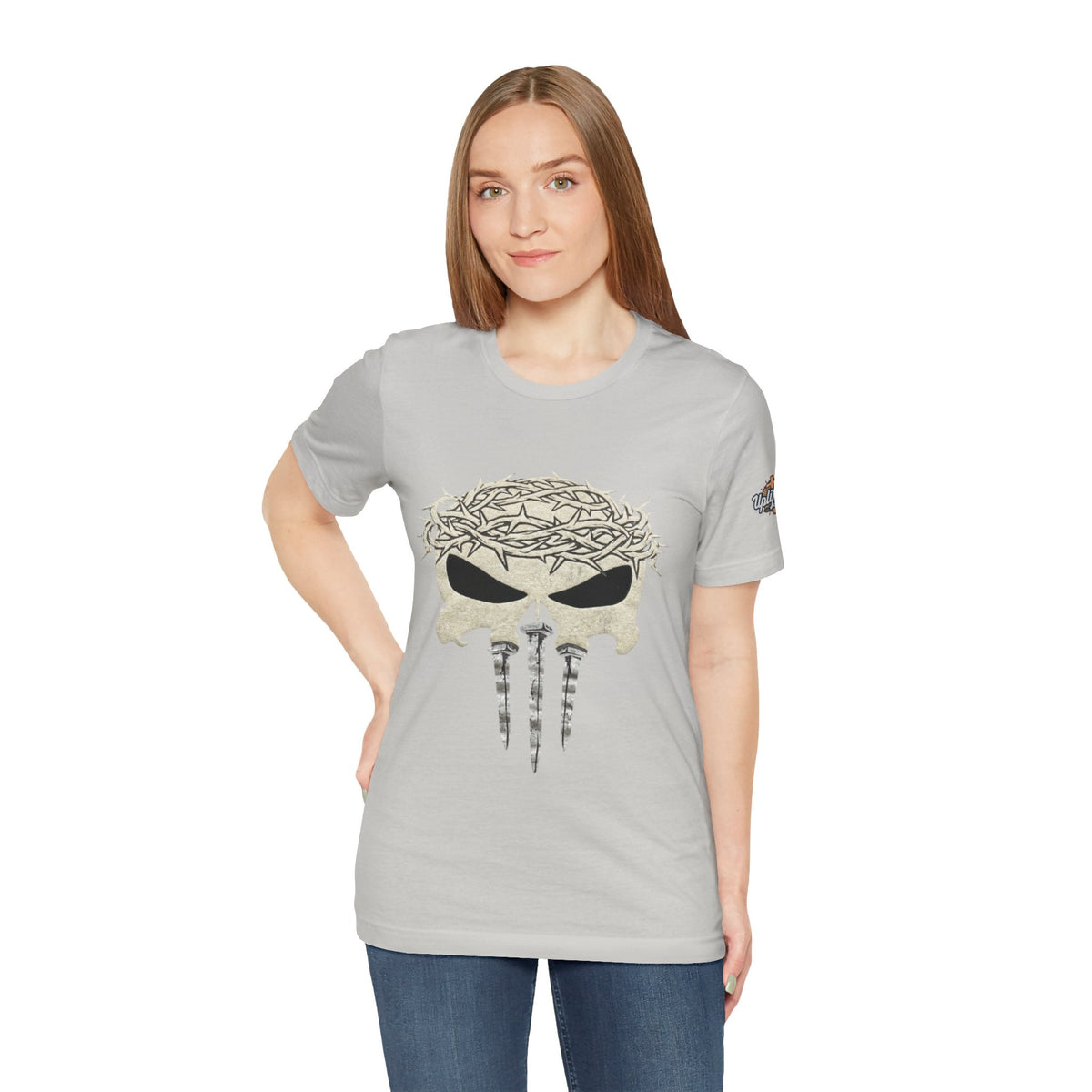 Christian Skull T-shirt - Crown of Thorns & Nails - Warrior Faith T-shirt Printify