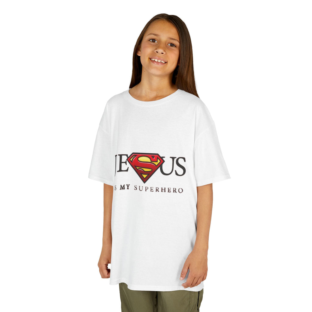 Jesus Is My Superhero T-Shirt — Faith-Based Superman-Inspired Tee Printify