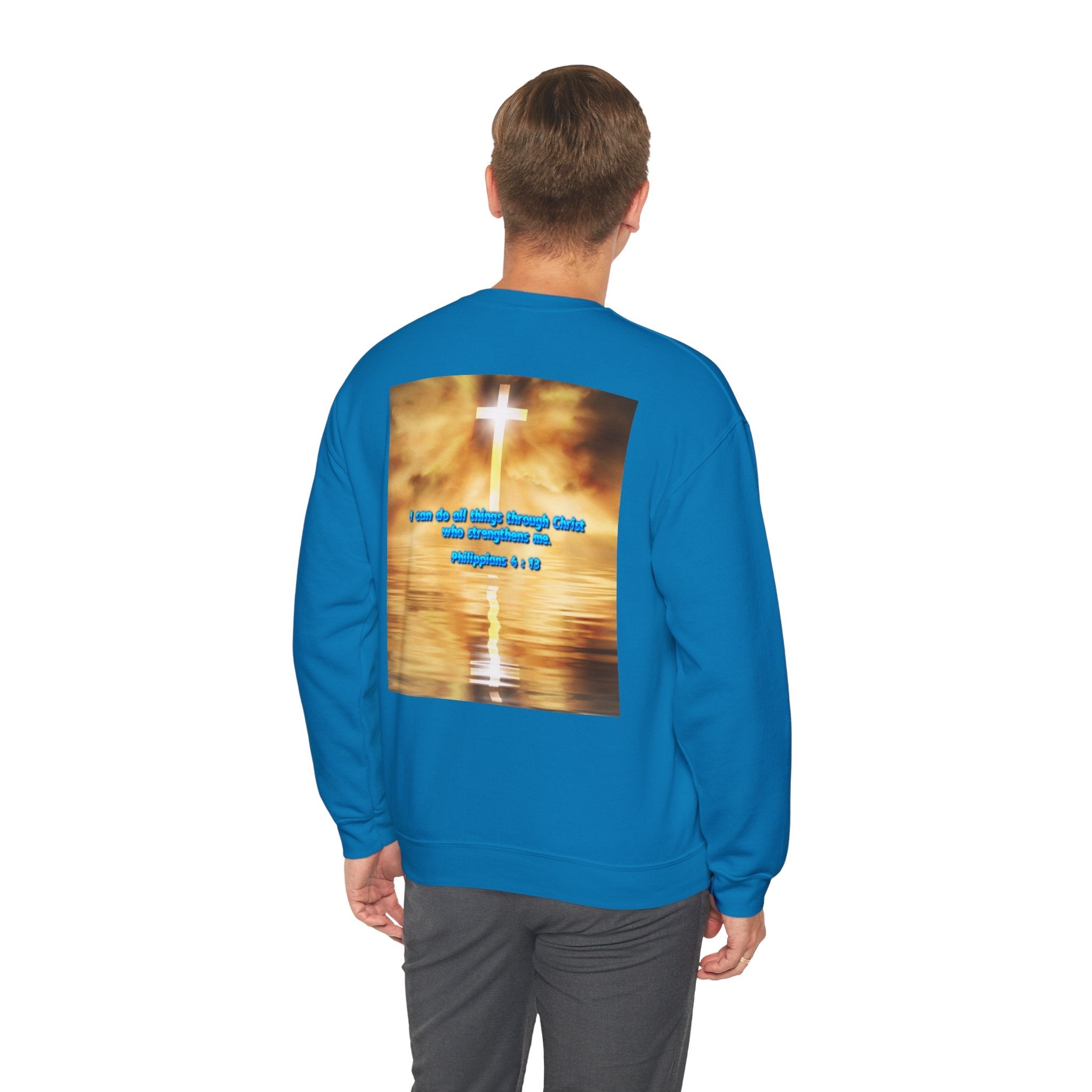 Bible Verse Heavy Blend™ Crewneck Sweatshirt Unisex  - Philippians 4 : 13 Printify