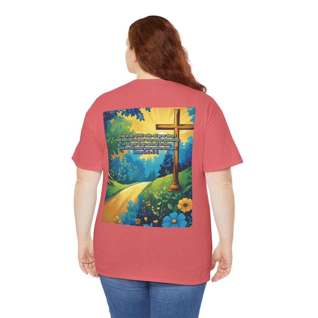 Trust in The Lord Proverbs 3:5-6 Biblical Design Unisex Heavy Cotton Tee Printify