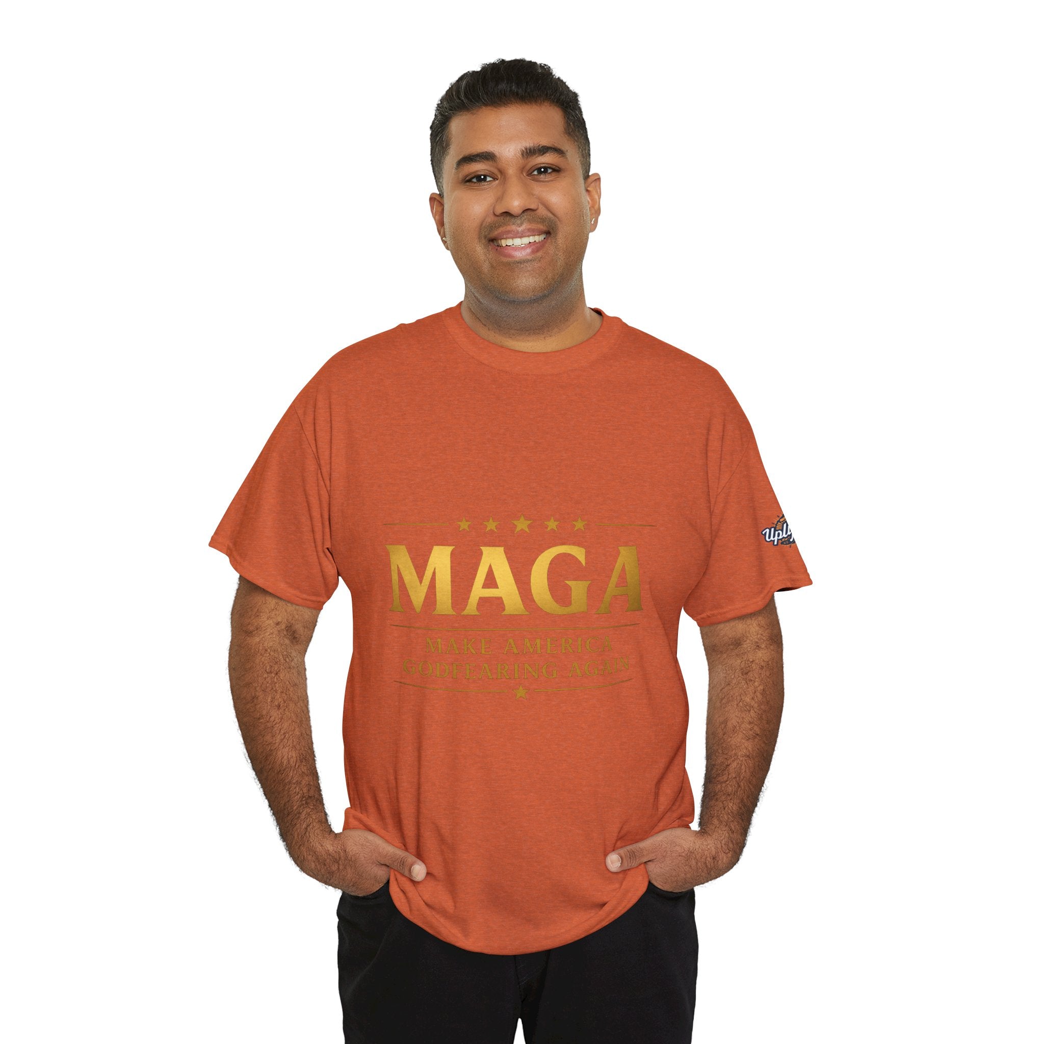 MAGA Gold Letter T-Shirt — "Make America Great Again" Printify