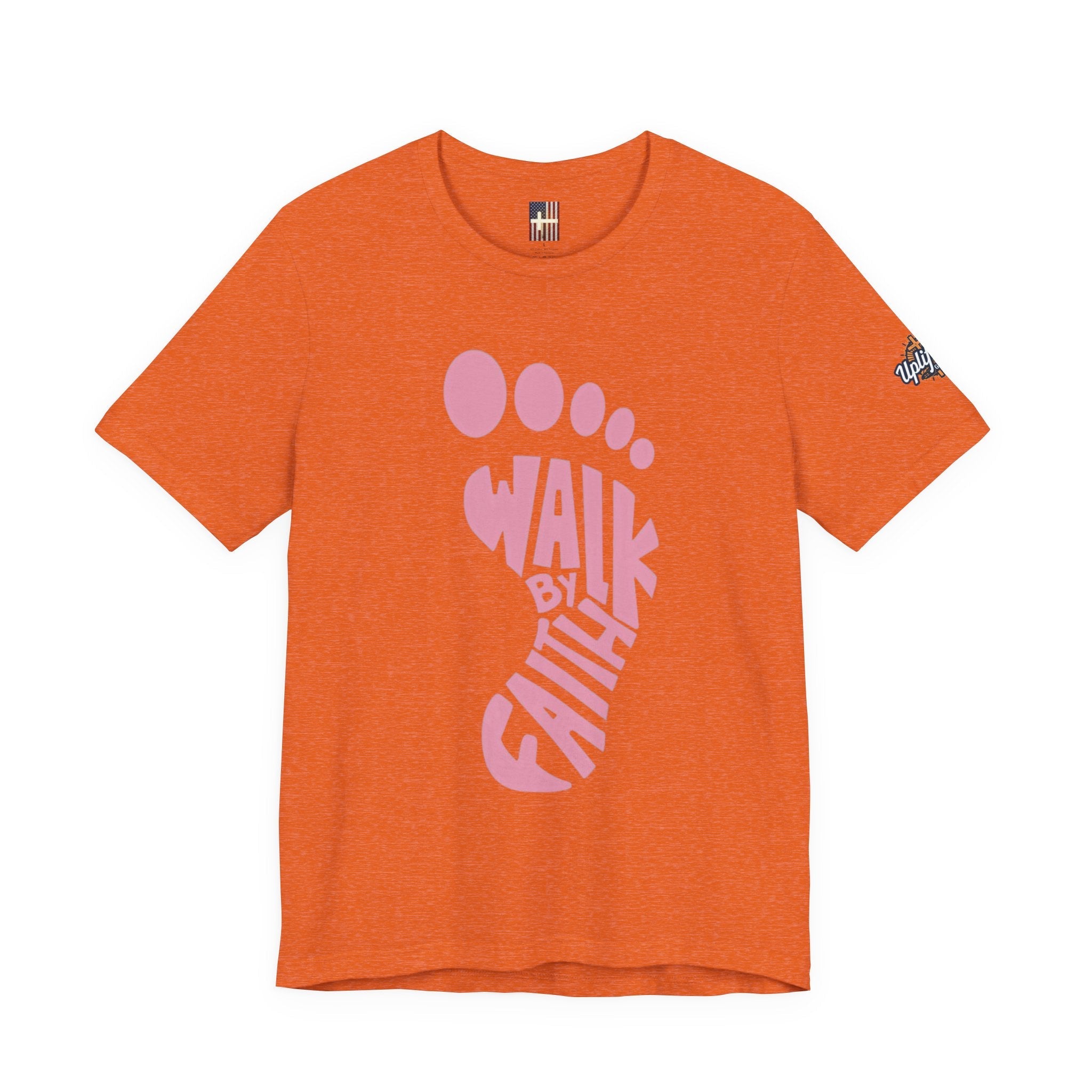 Walk By Faith Footprint T-Shirt Printify