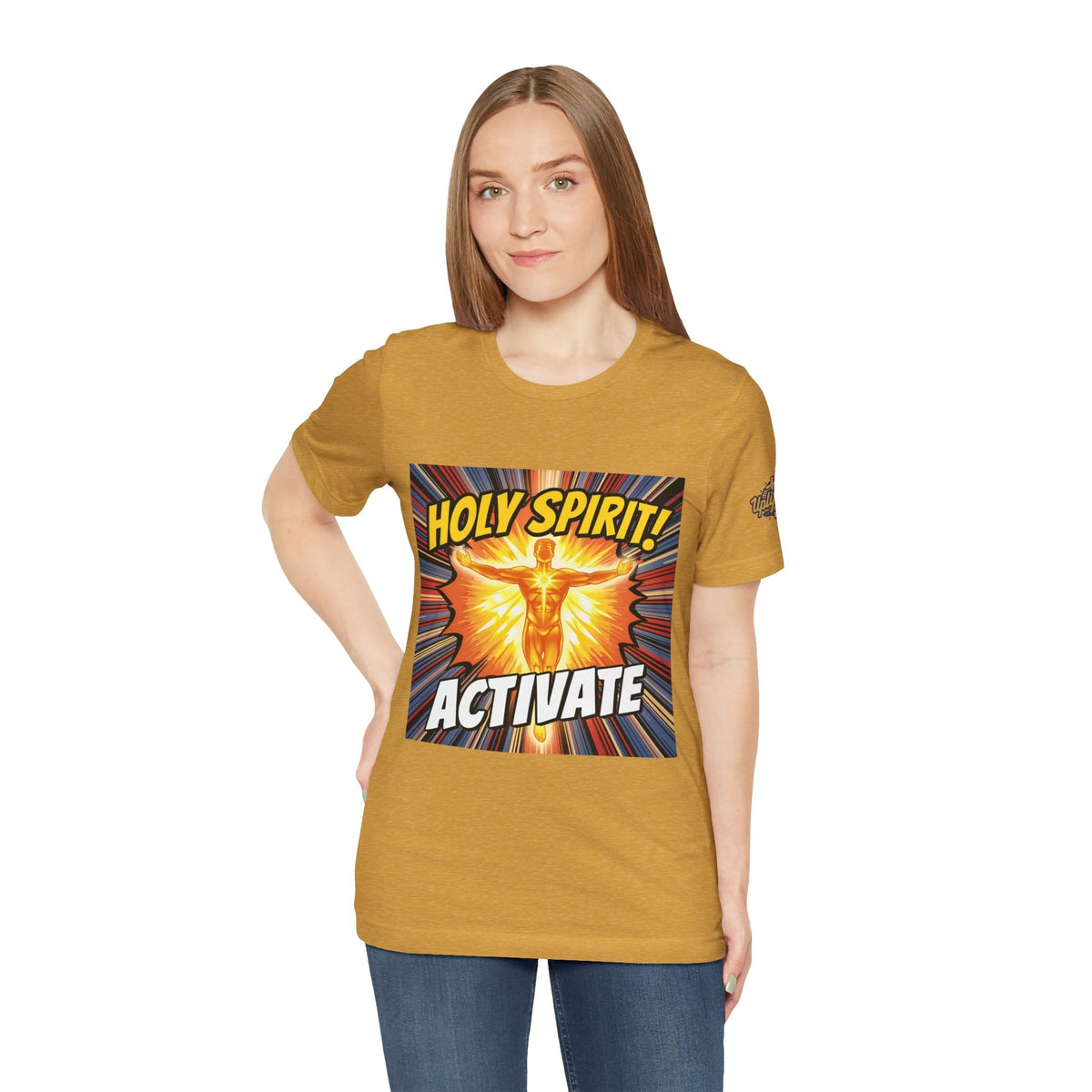 Holy Spirit Activate T-shirt – Superhero Christian T-shirt with Vibrant Power-Up Design for Faith-Fueled Boldness Printify