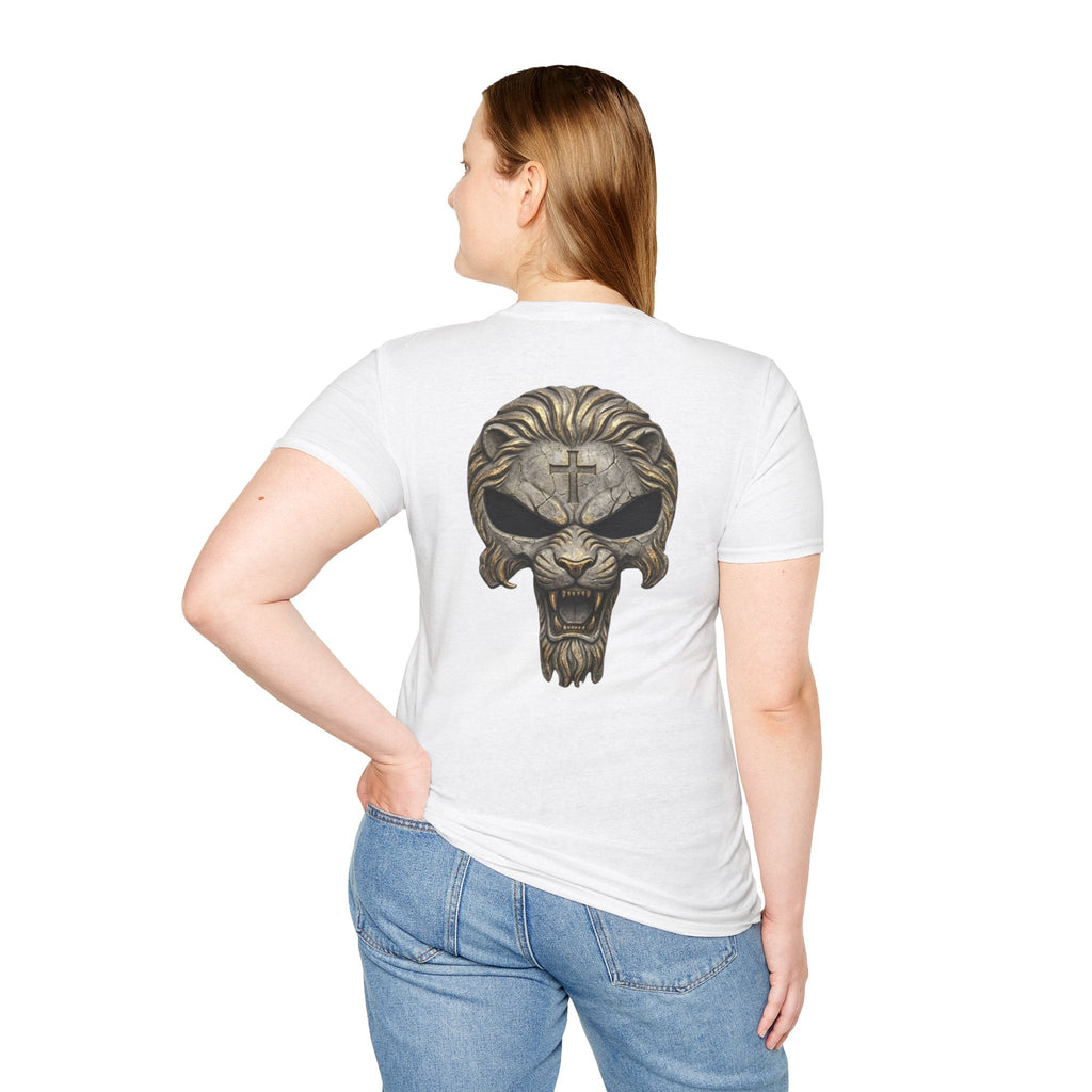 Lion of Judah Skull Christian T-shirt - Warrior Faith Cross T-shirt Printify