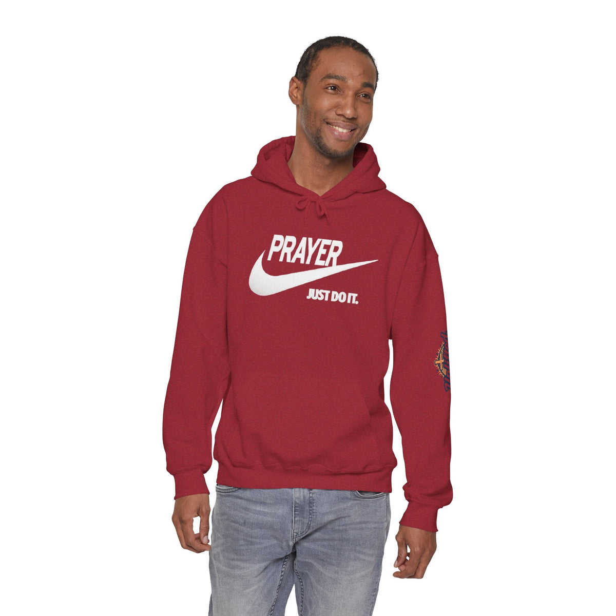 Prayer Just Do It Hoodie - Funny Christian Nike Parody Hoodie - Faith Gear Printify