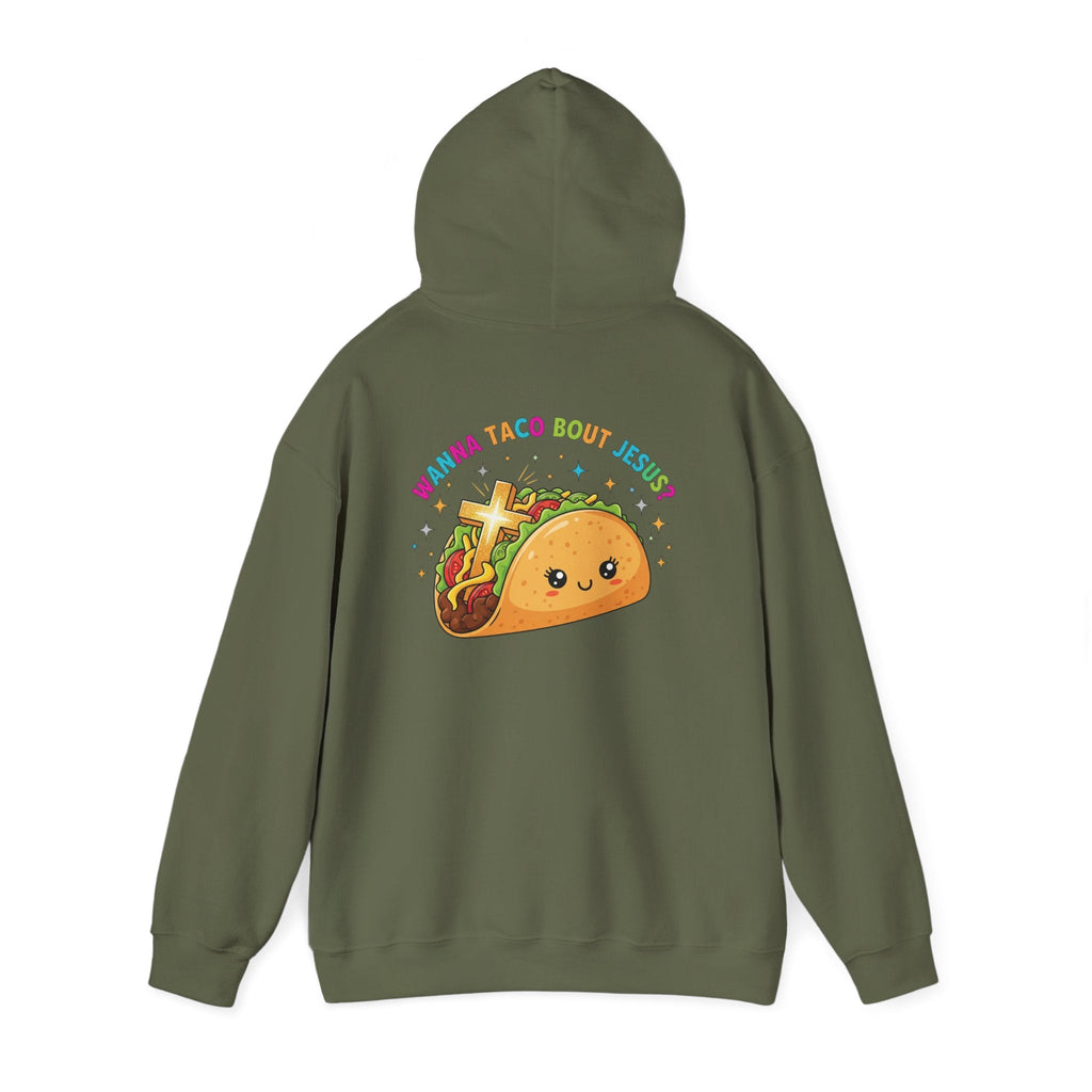 Wanna Taco 'Bout Hoodie – Cozy Christian Pun Hoodie for Faith & Fun Printify