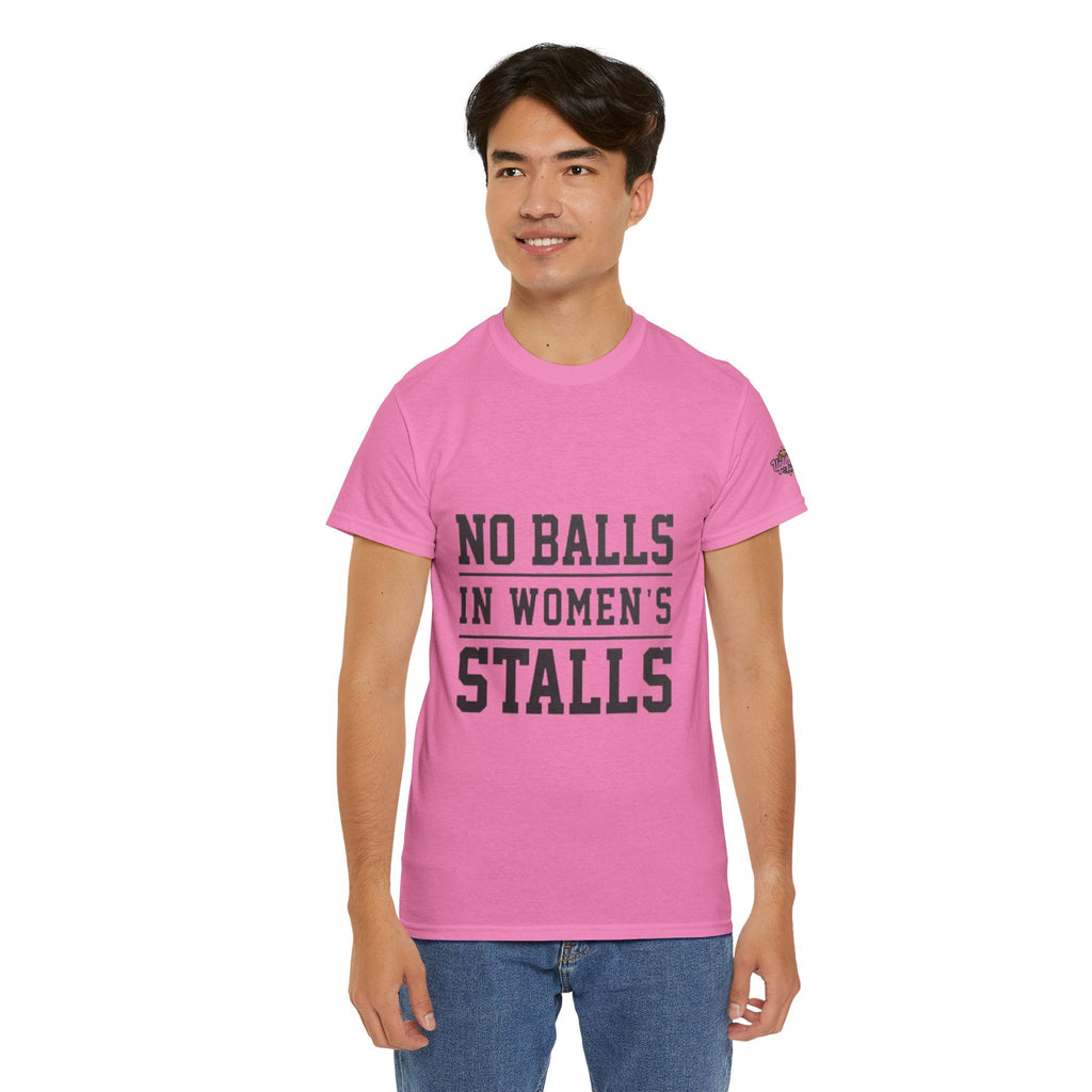 No Balls in Women's Stalls Retro Protest T-Shirt Printify