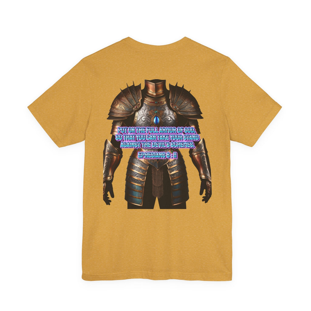 Religious Graphic Tee with Armor Of God Design Unisex Jersey Short Sleeve Tee Printify
