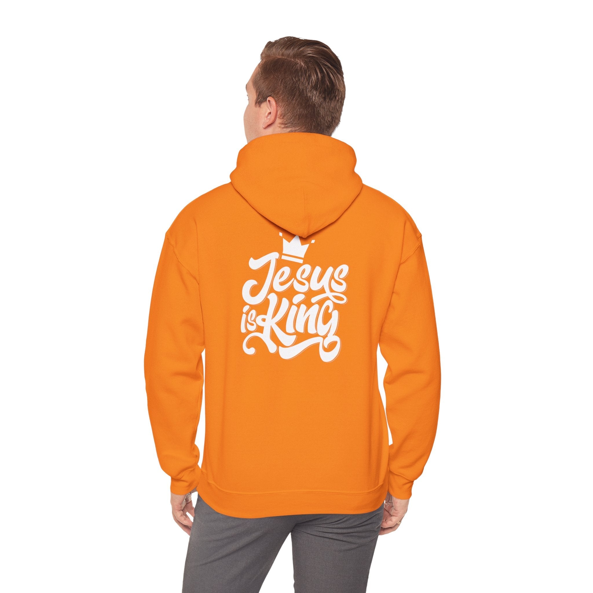 Jesus is King Hoodie – Bold Crown & Cross Christian Sweatshirt for Eternal Reign & Cozy Faith Printify